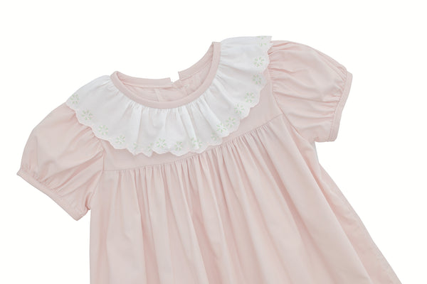 Christy Dress W/ Round Collar- Pink