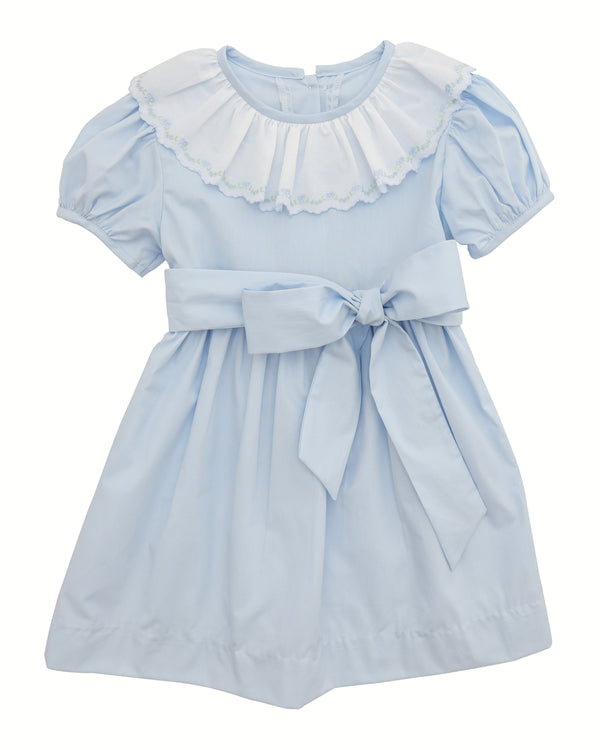 Charlotte Dress W/ Round Collar- Blue