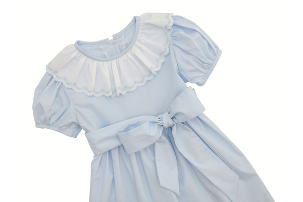 Charlotte Dress W/ Round Collar- Blue