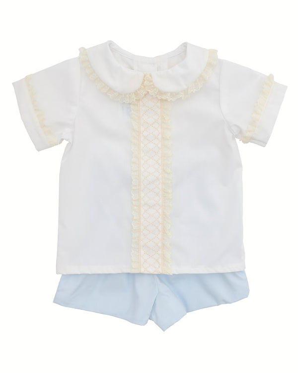 Tyler Short Set- White/Blue