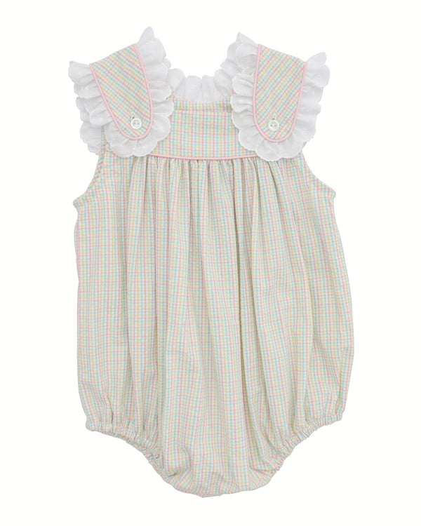 Haley Ruffle Bubble- Pastel Plaid