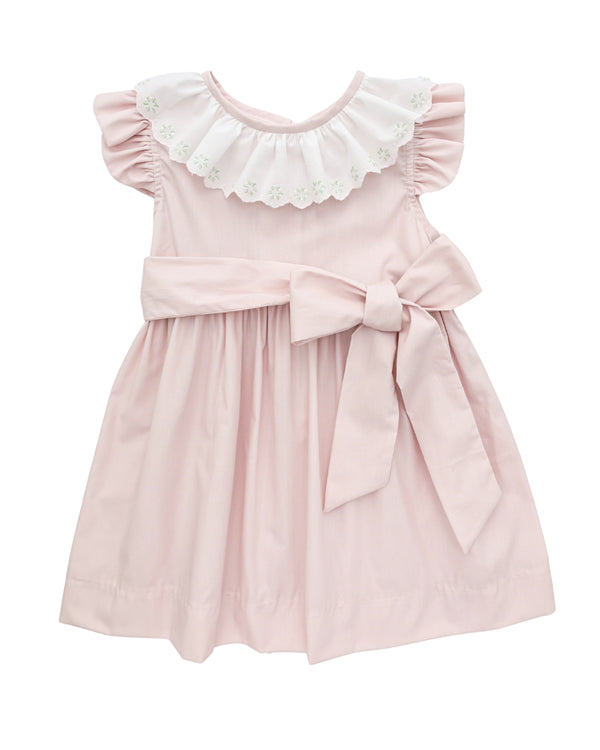 Charlotte Dress W/ Round Collar- Pink