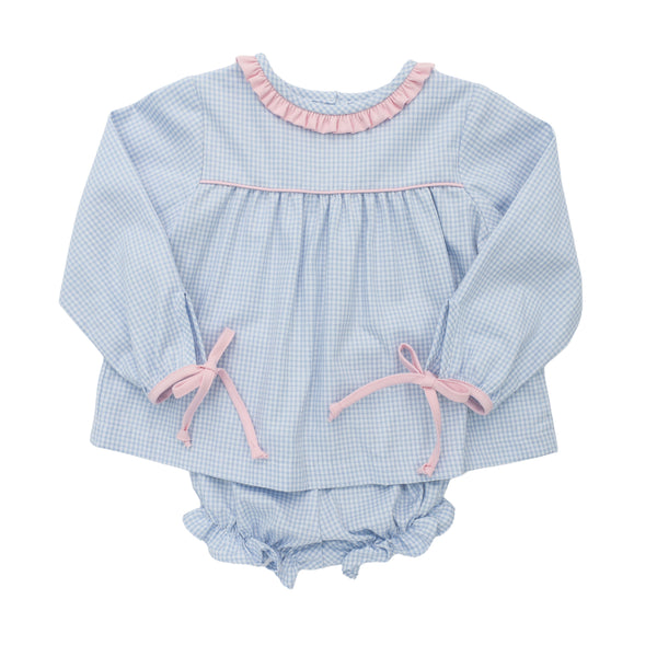 Christy Bloomer Set- Blue Check Oxford