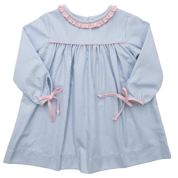 Christy Dress- Blue Check Oxford
