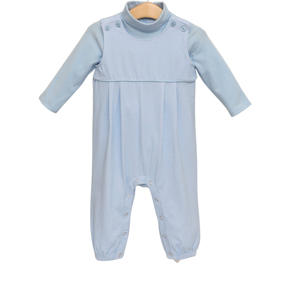 Archie Jon Jon Set- Light Blue Microgingham