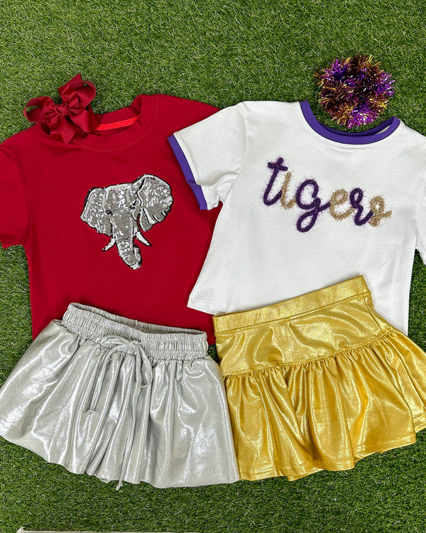Tinsel Scrunchie- Purple & Gold