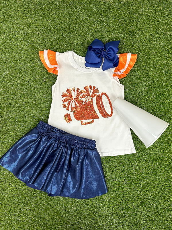 Shimmer Butterfly Short- Navy