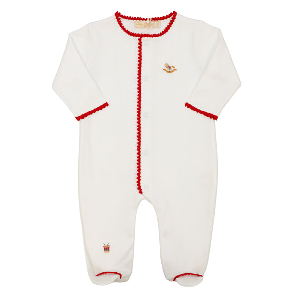Christmas Toys Embroidered Footie