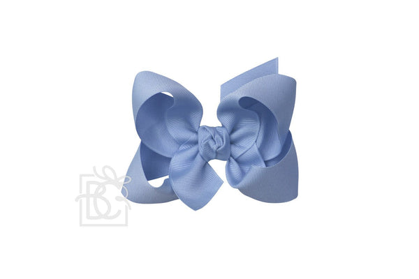 Grosgrain Bow On Clip- Bluebird