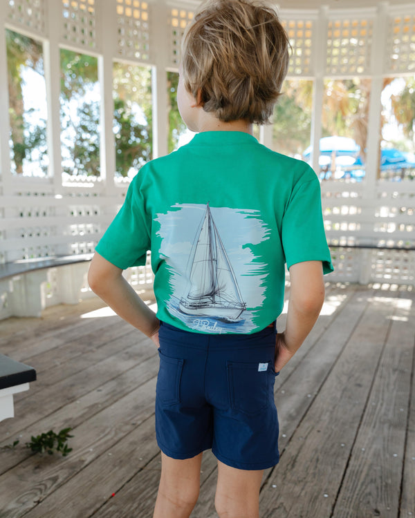 Logo Tee- Sailboat on Green