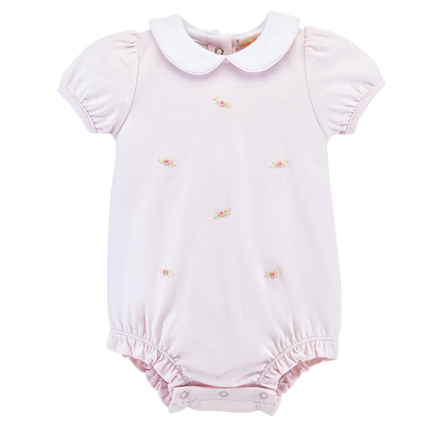 Sweet Roses Hand Embroidered Bubble- Pink