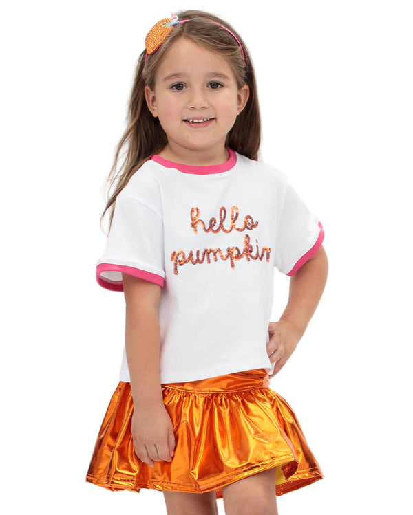 Hello Pumpkin Ringer Boxy T- White