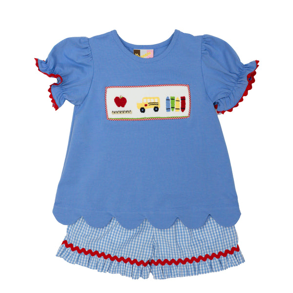 Wheels on the Bus Ruffle Short Set