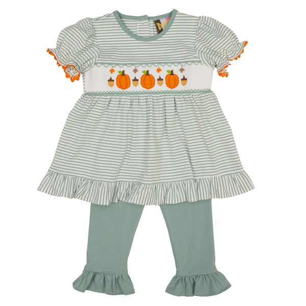Pumpkin Patch Smocked Ruffle Pant Set