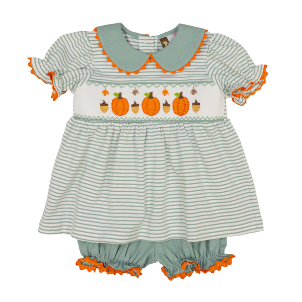 Pumpkin Patch Smocked Bloomer Set