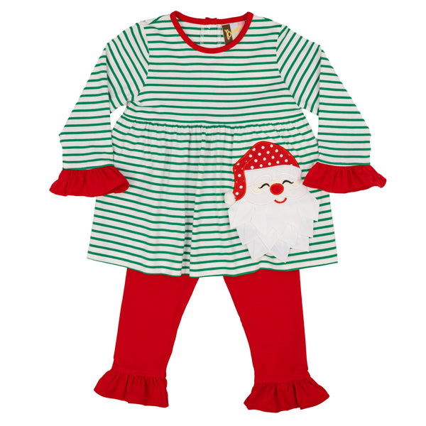 Ho Ho Ho Applique Ruffle Pant Set