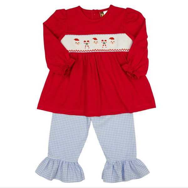 Ho Ho Ho Smocked Ruffle Pant Set