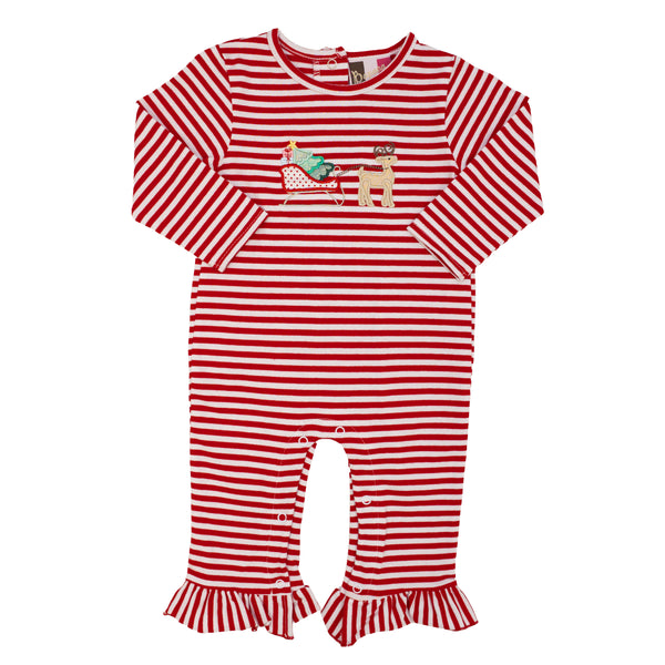 Christmas Sleigh Ruffle Romper