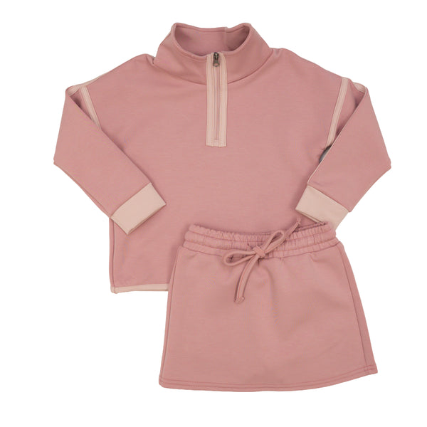 Celina 1/4 Zip Skort Set- Mauve