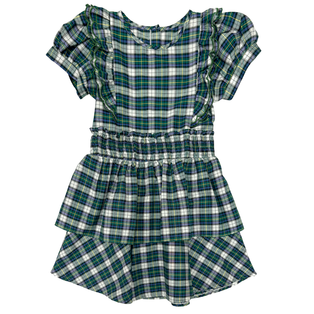 Tiered Green Christmas Plaid Dress 10 Tiered Green Christmas Plaid Dress 10