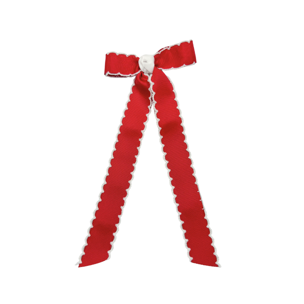 Flat Bow w/ 7" Streamers- Red/White
