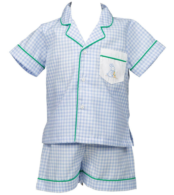 Bitsy Blue Gingham Easter Short Set