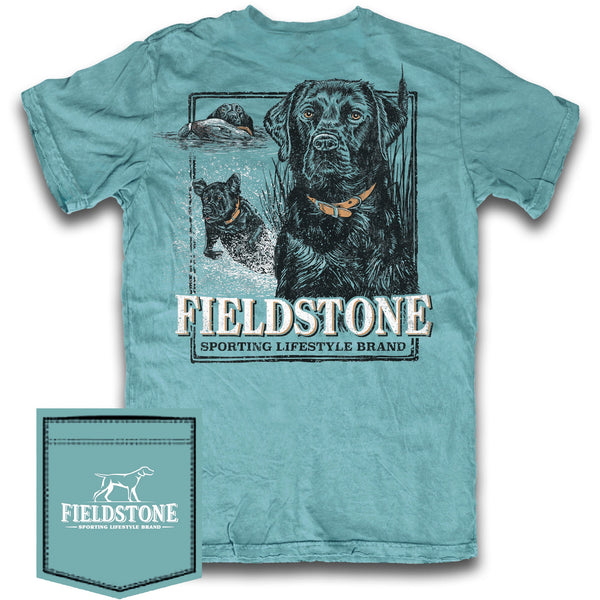 Youth Black Lab Portrait- Seafoam