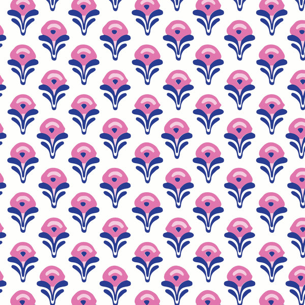 Blair Performance Pullover- Boho Floral Hot Pink Navy