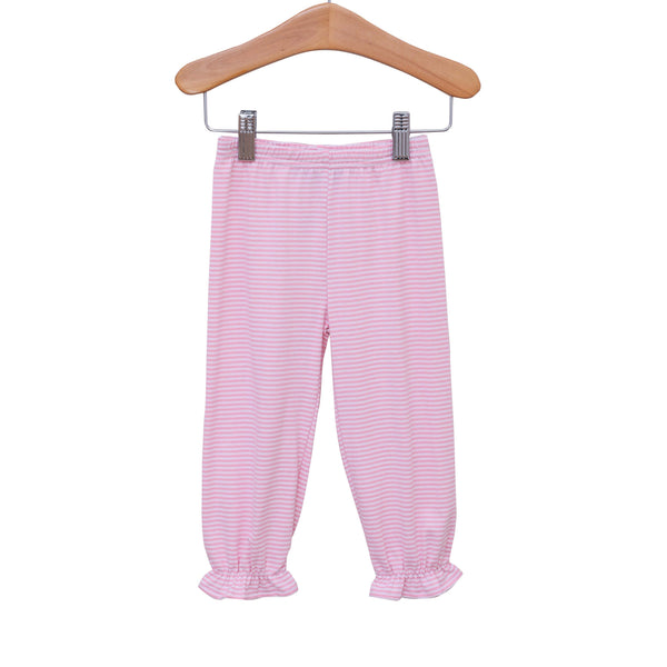 Ruffle Bloomer Pants- Light Pink Stripe