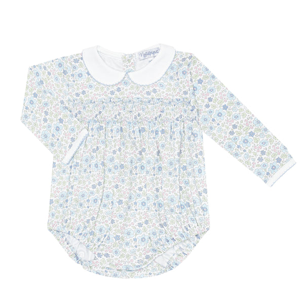 Blue Meadow LS Smocked Bubble