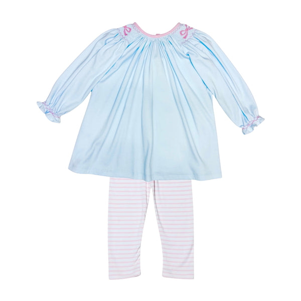 Bow Juno Knit Legging Set- Lt. Blue
