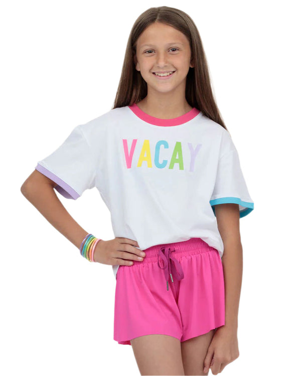 Vacay Boxy T- White