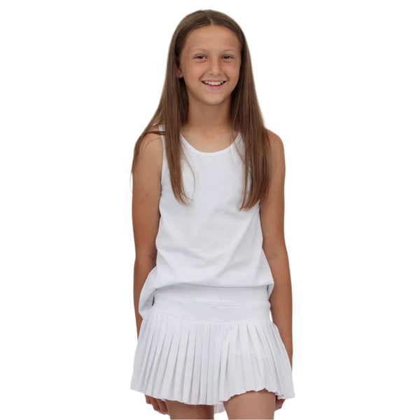 Mini Pleated Skort- Solid White