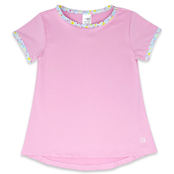 Bridget Basic Tee - Cotton Candy Pink, Itsy Bitsy Floral