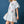 Striped Puff Sleeve Embroidered Dress- Lt. Blue