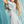 Striped Puff Sleeve Embroidered Dress- Lt. Blue