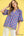 Floral Puff Sleeve Blouse- Periwinkle Mix