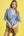 Floral Poplin Puff Sleeve Blouse- Periwinkle Mix