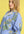 Floral Poplin Puff Sleeve Blouse- Periwinkle Mix