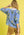 Floral Poplin Puff Sleeve Blouse- Periwinkle Mix