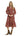 Floral Midi Dress W/ Smocked Waist- Burgundy Mix