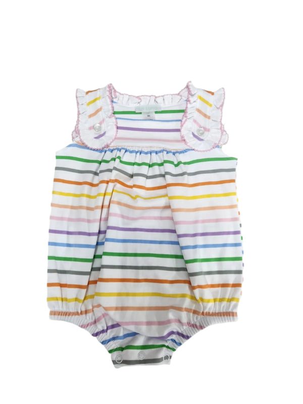 Rainbow Stripe Pima Ruffle Bubble