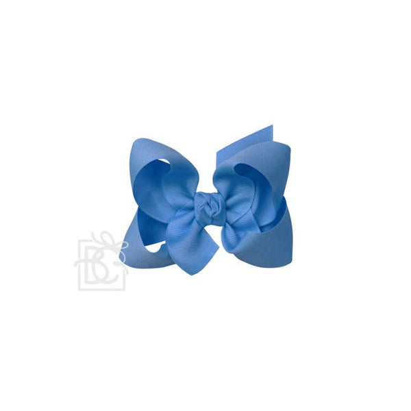 Grosgrain Bow On Clip- Capri Blue