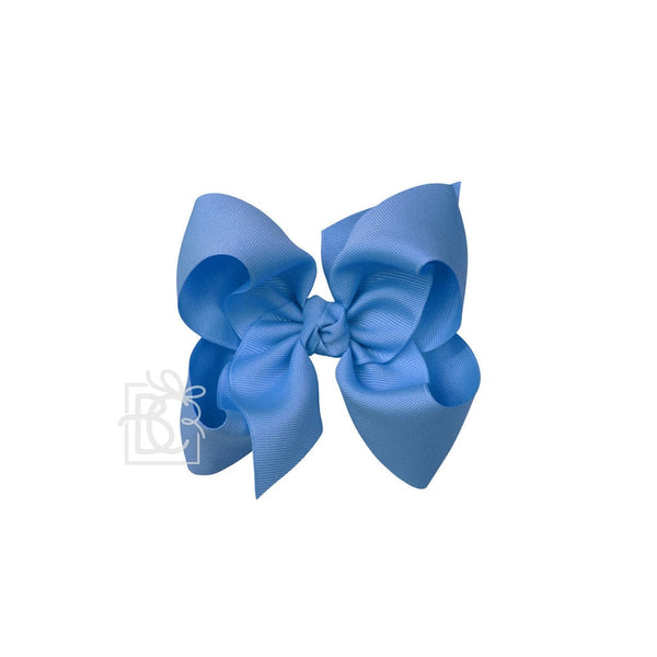 Grosgrain Bow On Clip- Capri Blue