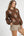 Floral Knit Sweater w/ Puff Sleeves- Espresso