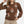 Floral Knit Sweater w/ Puff Sleeves- Espresso