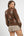 Floral Knit Sweater w/ Puff Sleeves- Espresso