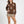 Floral Knit Sweater w/ Puff Sleeves- Espresso