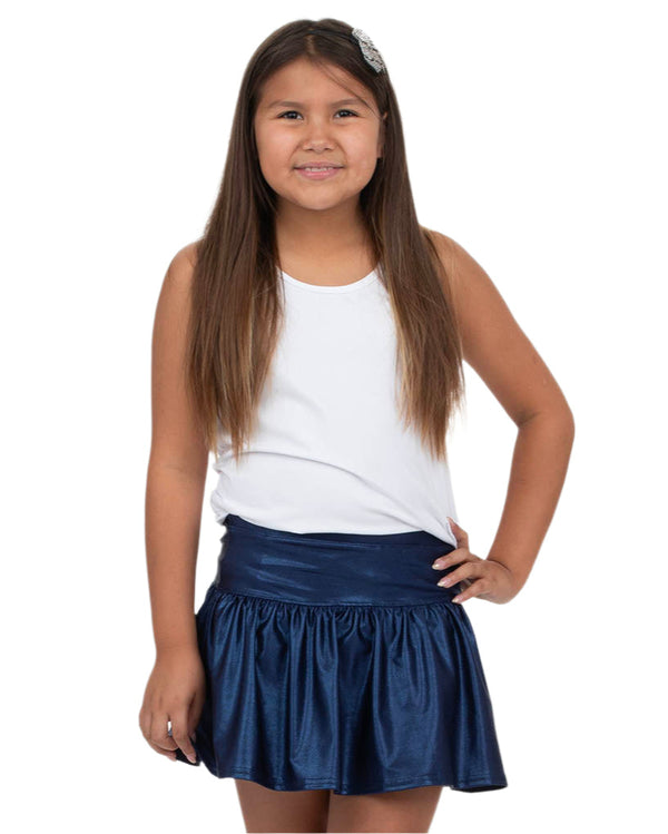 Gathered Skort Navy Shimmer