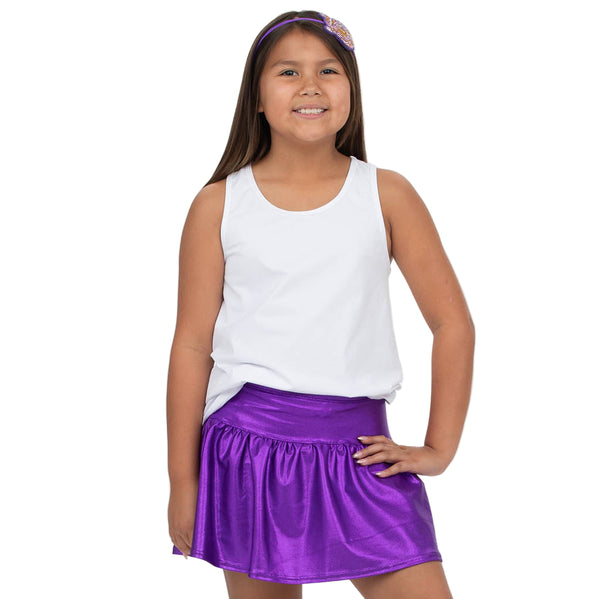 Gathered Skort- Purple Shimmer